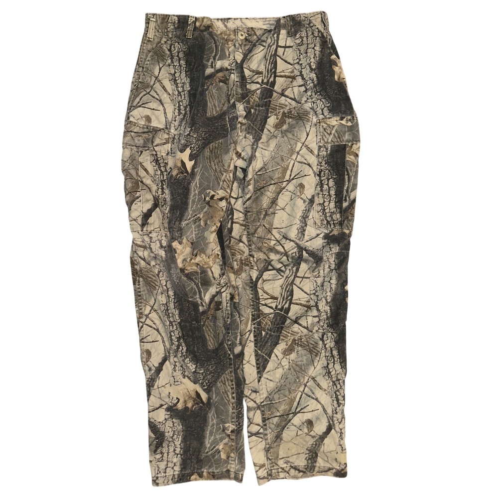Vintage 1999 Rattlers Brand Realtree Hardwoods Camo Cargo Pants Mens Large USA